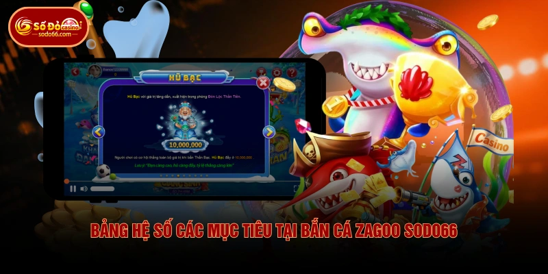 Bảng hệ số các mục tiêu tại bắn cá zagoo SODO66
